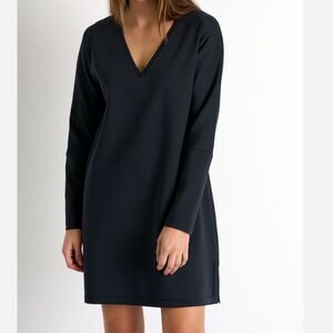 NEW BROCHU WALKER Layla V Neck Long Sleeve mini Popover dress Pockets L NWT